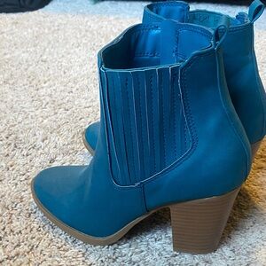Serra Teal Heeled Boots for Women